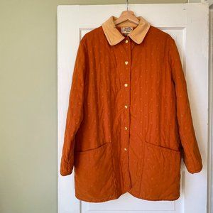 Rare Vintage Hermès Paris Quilted Paddock Barn Jacket Chore Coat SZ 38 M Orange